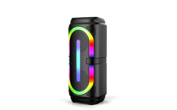 LY-4404 dual 4″ portable bluetooth party speaker with flame light - Image 2