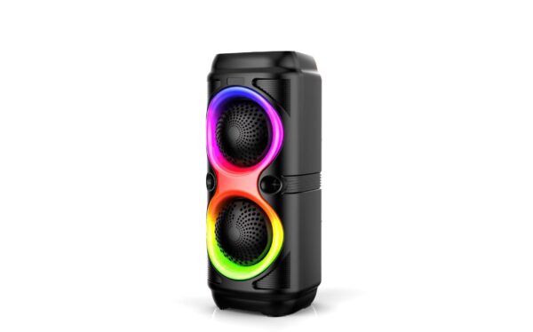 LY-4405 dual 4″ portable bluetooth party speaker with flame light - Image 3