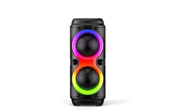 LY-4405 dual 4″ portable bluetooth party speaker with flame light - Image 2