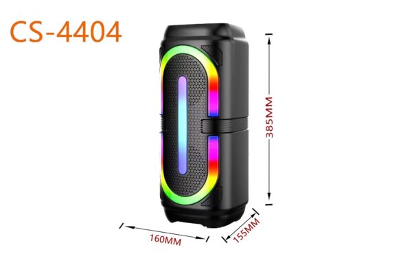 LY-4404 dual 4″ portable bluetooth party speaker with flame light - Image 3